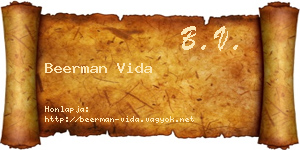Beerman Vida névjegykártya